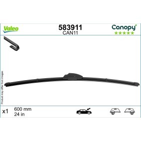 Tergicristalli VALEO CANOPY 583911 600 mm, Spazzole flat blade, con spoiler, 24 Pollici