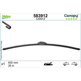 Tergicristalli VALEO CANOPY 583912 650 mm, Spazzole flat blade, con spoiler, 26 Pollici
