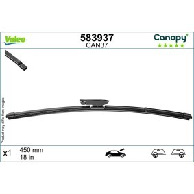 Tergicristalli VALEO CANOPY 583937 450 mm, Spazzole flat blade, con spoiler, 18 Pollici
