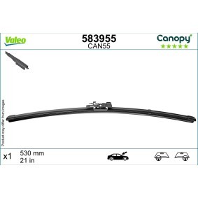 Tergicristalli VALEO CANOPY 583955 530 mm, Spazzole flat blade, con spoiler, 21 Pollici
