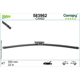 Tergicristalli VALEO CANOPY 583962 550 mm, Spazzole flat blade, con spoiler, 22 Pollici