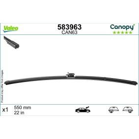 Tergicristalli VALEO CANOPY 583963 550 mm, Spazzole flat blade, con spoiler, 22 Pollici