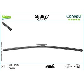 Tergicristalli VALEO CANOPY 583977 600 mm, Spazzole flat blade, con spoiler, 24 Pollici