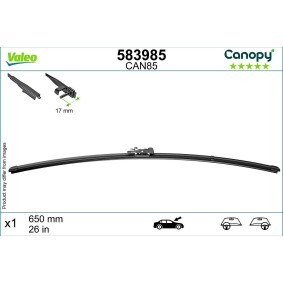 Tergicristalli VALEO CANOPY 583985650 mm, Spazzole flat blade, con spoiler, 30 Pollici