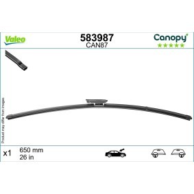 Tergicristalli VALEO CANOPY 583987650 mm, Spazzole flat blade, con spoiler, 30 Pollici