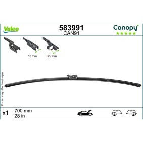 Tergicristalli VALEO CANOPY 583991 700 mm, Spazzole flat blade, con spoiler, 30 Pollici