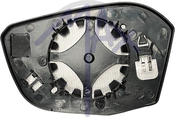 Right rear-view mirror glass, convex chrome, heated