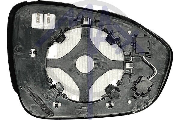Rear-view mirror glass left, convex chrome heated, with BLIS system (blind spot)
