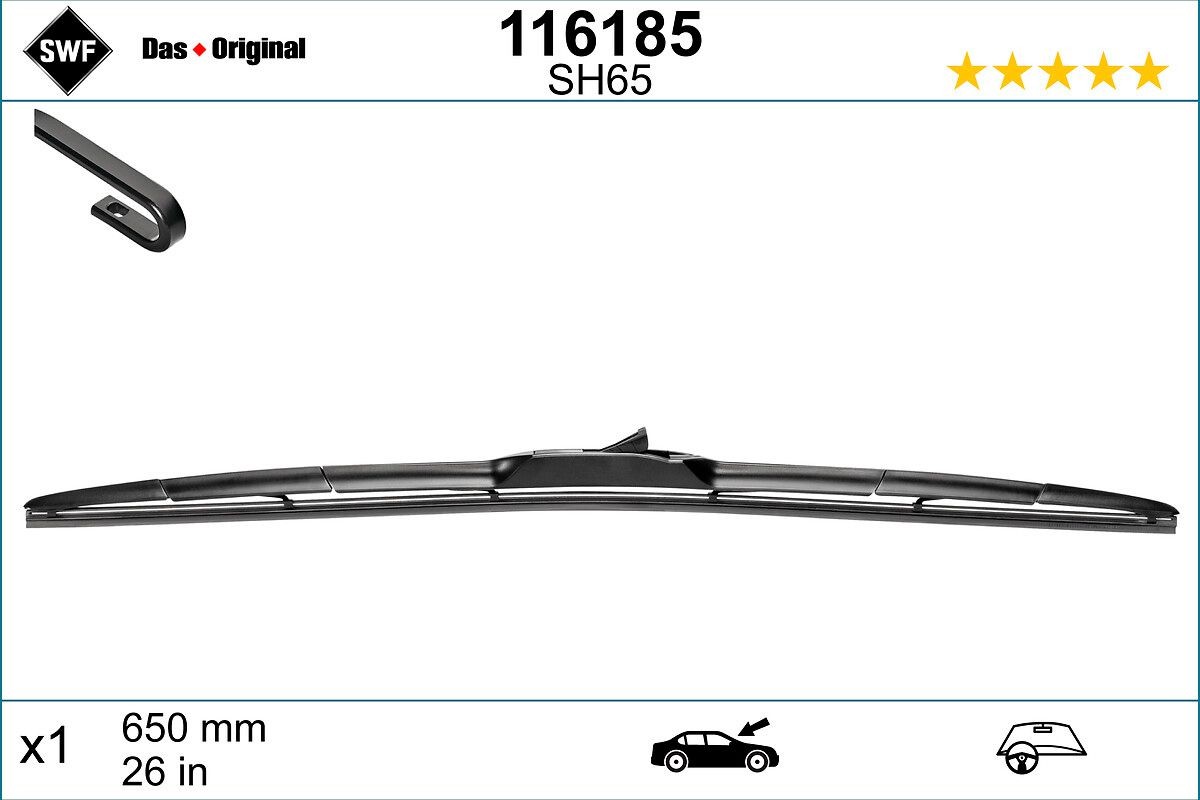 Tergicristallo 650 mm, Spazzole tergicristallo con tecnologia ibrida, con spoiler