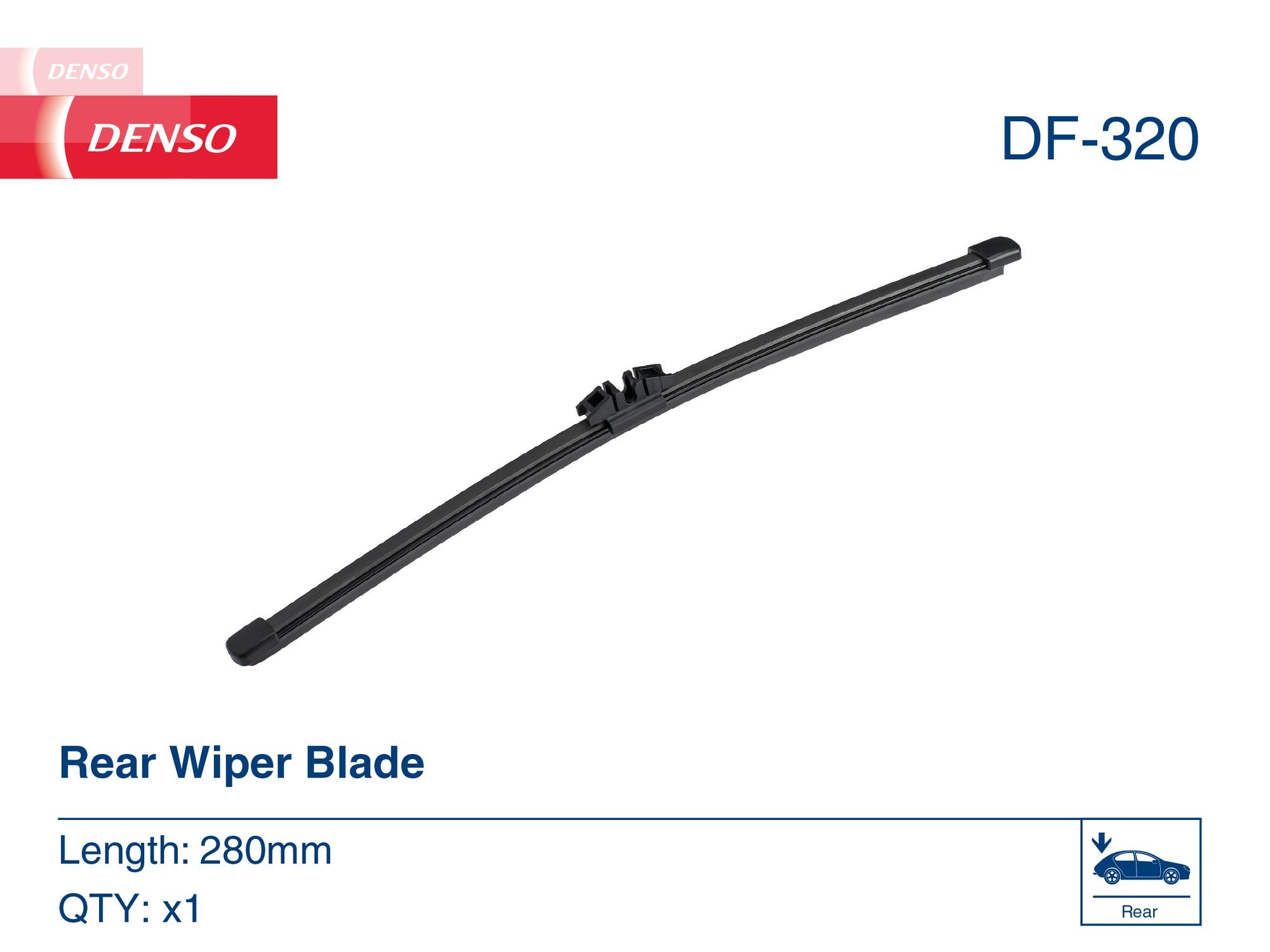 Spazzola tergi posteriore 280 mm, flat blade