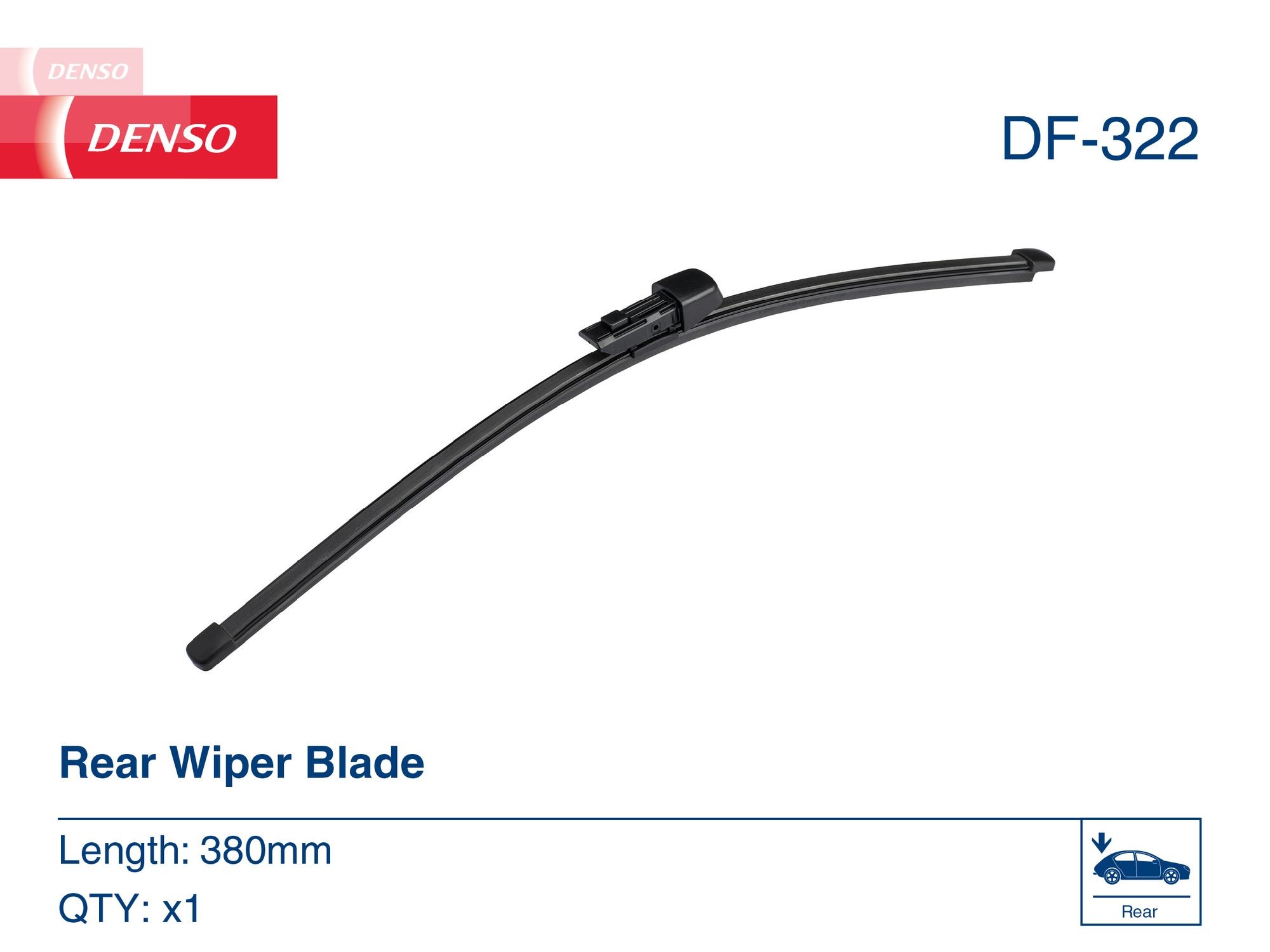 Spazzola tergi posteriore 380 mm, flat blade