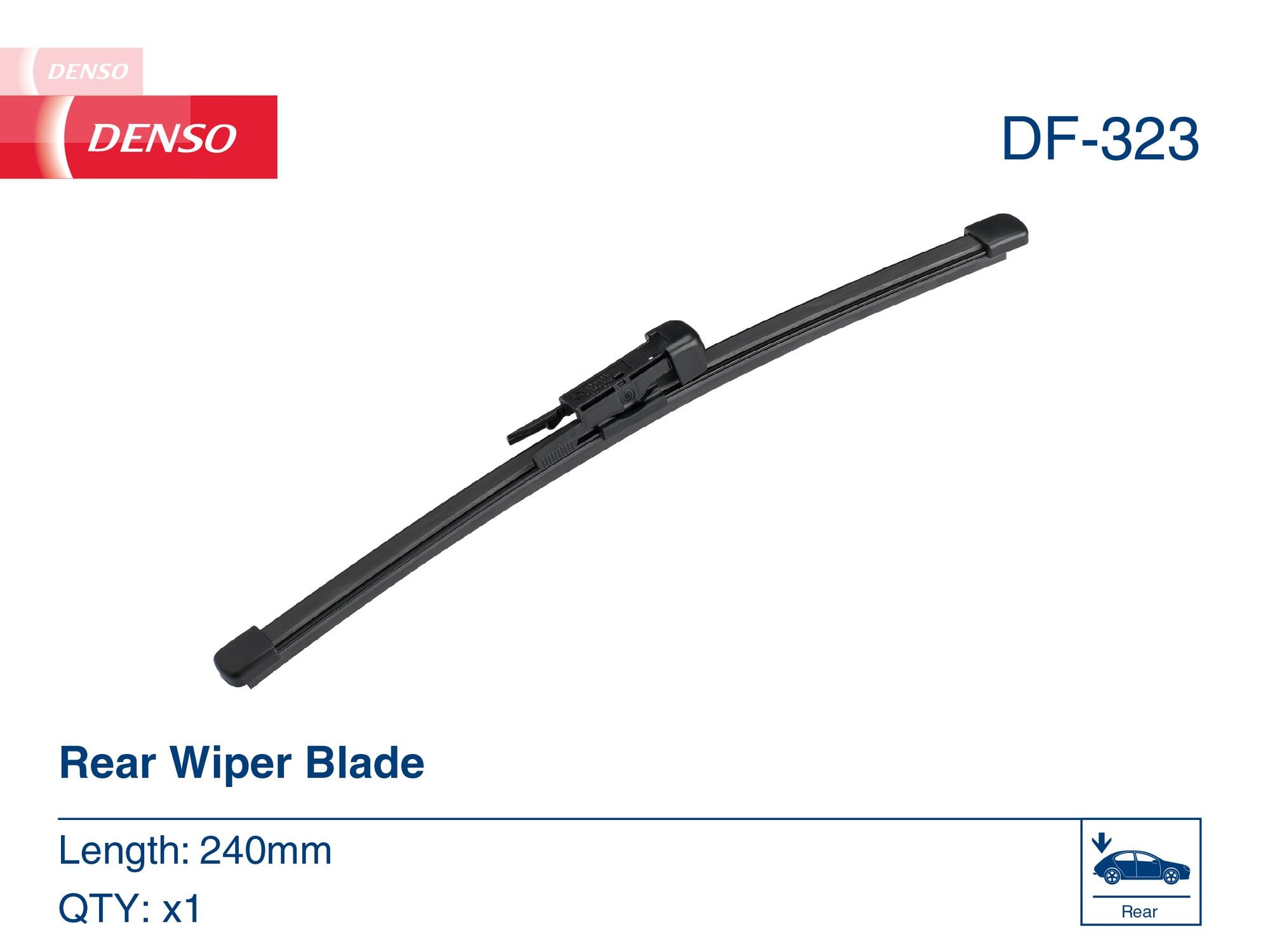 Spazzola tergi posteriore 240 mm, flat blade
