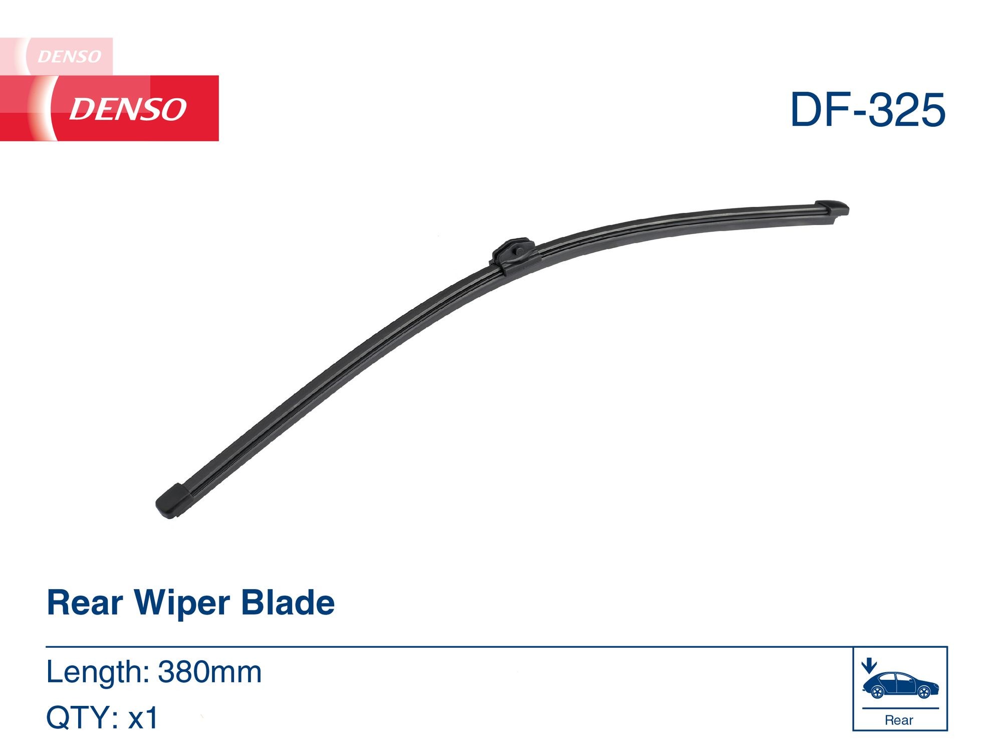 Spazzola tergi posteriore 380 mm, flat blade