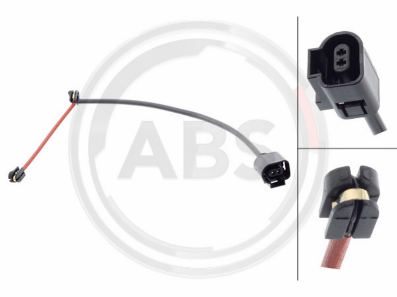Warning contact, brake pad/friction material wear