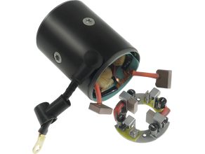 Starter motor housing with field winding
