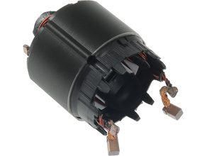 Starter motor housing with field winding